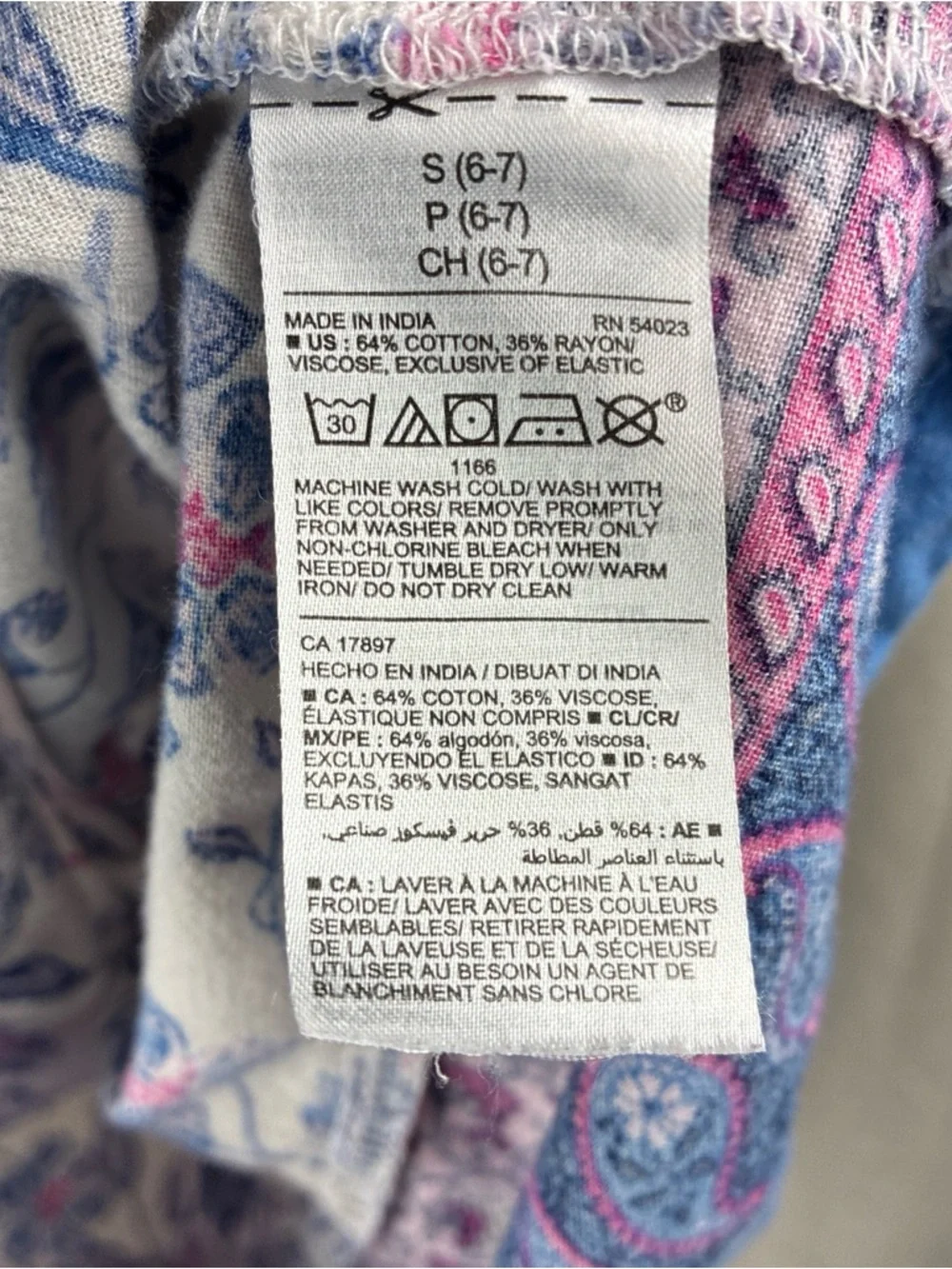 Old Navy Girls Floral Peasant Dress White Blue Pink Boho Prairie Cottage S 6-7